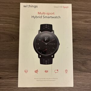 New in box, Withings Steel HR Sport, Multi-Sport Hybrid Smartwatch, Black